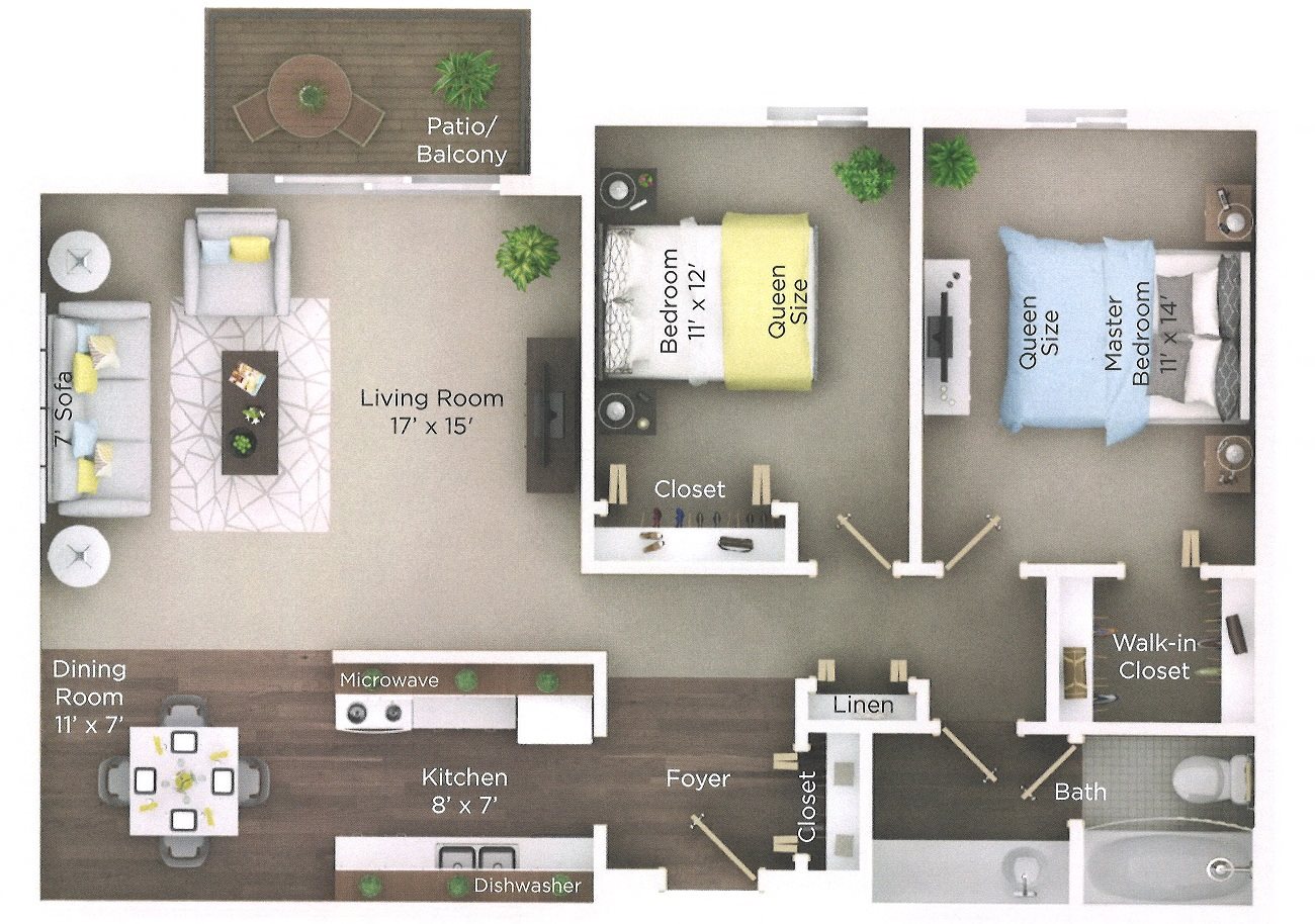 2 Bedroom Floor Plan 2 Bedroom Floor Plan